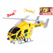 Helikoptersko reševalno vozilo 20 cm na vztrajniku na bateriji s svetlobo in zvokom