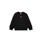 Otroški bombažen pulover Diesel SXGIN OVER SWEAT-SHIRT črna barva, J02629