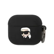 shumee Silikonski ovitek Karl Lagerfeld NFT Karl Head 3D - AirPods 3 (črn)