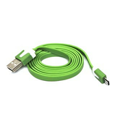 Logo Kabel USB (2.0), USB A moški - microUSB moški, 1 m, ploščat, zelen, blister, IZPREDAJ
