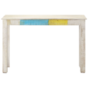 MAISON CHIC konzolna miza - miza ob steni bela 115x35x77 cm robusten mangov les, (21785975)