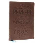 NKJV, Thinline Bible, Verse Art Cover Collection, Genuine Leather, Brown, Thumb Indexed, Red Letter, Comfort Print