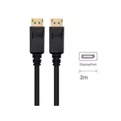 Kabel DisplayPort 1.4, M/M, 8K 60Hz, 4K 240Hz, Shielded, 3m, črn, Ewent EC1407