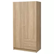 VILHATTEN Garderober s 2 vrata i 2 fioke, im. hrastovine, 98x57x190 cm