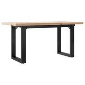 Vidaxl Klubska mizica O okvir 100x50x45,5cm trdna borovina jeklo
