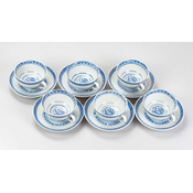 Skodelica za kavo z krožničkom , set 1/6, rižev porcelan,