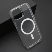 Futrola COLOR FRAME MagSafe za iPhone 15/ srebrna (providna)