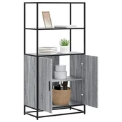 Vidaxl vidaXL Visoka omarica, siva, hrast sonoma, 68x35x139 cm