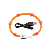 LED svetleča ovratnica za mačke in manjše pse 20-35cm/10mm oranžna Flamingo - Imenski obeski in lučke - Ovratnice in oprsnice