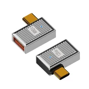 INF USB-A ženski na USB-C moški adapter s stranskim upogibom, 120 W, cinkova zlitina, (5000291551)