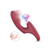 Vibrator Silicone 777 Rabbit, 22.5cm, Bordo