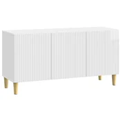Vidaxl TV omarica Bela visok sijaj 99 x 34,5 x 50 cm Inženirski les