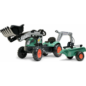 Moto-bezi traktor Falk Vintage 2054N sa žlicom, bagerom i prikolicom, zeleni