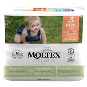 MOLTEX pelene Pure & Nature Midi 4-9 kg, ekonomicno pakiranje, 4x 38 komada