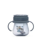 Šalica s ručkama i slamkom Lorelli My Friend - 250 ml, Cameo Blue