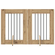 Vidaxl Vrata za pse z stojali 2 szt. Artisan hrast 60 x 80 cm