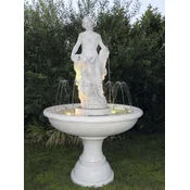 Casa Padrino baroque fountain white A� 102 x H. 178 cm - Round garden fountain - Made in Italy