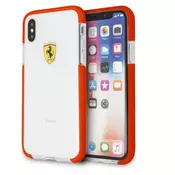 Ferrari iPhone X prozirni/crveni tvrdi sjajni stražnji poklopac FEGLHCPXRE