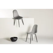 Venture Design Komplet 2 jedilnih stolov Polar 53x88x46 cm siva in črna