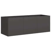 Vidaxl Cvetlični lonec črne barve 120x40x40 cm hladno valjano jeklo
