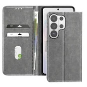 AVIZAR Chesterfield preklopna torbica za Galaxy S26 Ultra s stojalom, Siva, (5000274872)