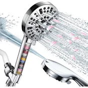 Dardanar With Handheld Filtered Shower Head, Likense 10 Mode Spray Combination High Pressure Removable Water Softener Shower Head with 60 Inch Hose, Mineral St, (21062441)