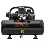 VEVOR Kompresor 485x390x385 mm 2 gallon Olivaba Ultra Vaikne Terasest Kaasaskantav
