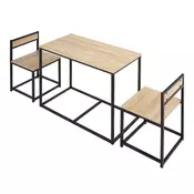 Homestar Jedilna miza komplet 3-delni 90x47x76 cm hrast