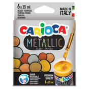 Metallic 6-delni komplet tempera barvic - Carioca