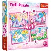 Trefl Puzzle Samorogi in magija 4 v 1 (35,48,54,70 kosov)