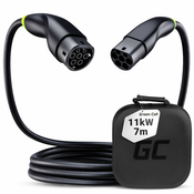 Green Cell Snap Type 2 EV Charging Kabel 11 kW 7 m for Tesla Model 3 S X Y, VW ID.3, ID.4, Kia EV6, Hyundai IONIQ 5, Ford Mach-E