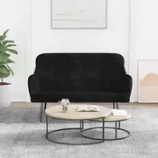 Vidaxl vidaXL Klop, črna, 110x76x80 cm, oblazinjena z žametom