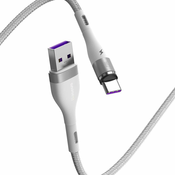 Baseus USB magnetic cable - USB-C Zinc 5A 1m (white)