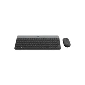 LOGITECH MK470 Slim Combo brezžična grafitna tipkovnica + miška