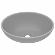 MAISON CHIC Razkošen Umivalnik - Kopalna umivalnik - Lavabo ovalen mat svetlo siv 40x33 cm keramičen, (21684850)