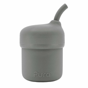 Pura my-my silikonska skodelica s slamico (Slate)