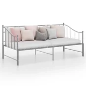 shumee vidaXL Kavč z izvlečnim okvirjem za posteljo siv kovinski 90x200 cm