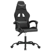 Vidaxl Vrtljiv gaming stol črno umetno usnje