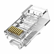 Vention rj45 cat.5e utp modularni vtič vention idbr0-100 transparenten pakiranje 100 kosov.