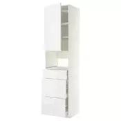 METOD / MAXIMERA Visoki element za ugradne uredaje, bela/Voxtorp v. sjaj bela, 60x60x240 cm