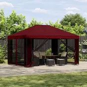 Gazebo 4 × 3 m Tamno crvena Poliester i celik 190 gsm