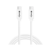 Sandberg Kabl 136-53 USB-C na USB-C, 100W PD, 1m, Beli