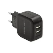 Qoltec stenski polnilnik 17 W | 5 V | 3,4 A | 2 x USB