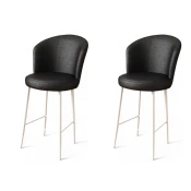 Hanah Home Set barskih stolica Uras, 2 komada, Crno-beli