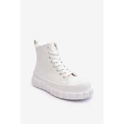 BIG STAR SHOES Leather Quilted Lace-up Sneakers Big Star