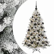 Vidaxl Umjetno božično drevo z okrasnimi kroglami 120 cm 150 LED