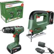 BOSCH Akumulátorová príklepová vrtacka EasyImpact 18V-40 + EasySaw 18V-70 06039D810A