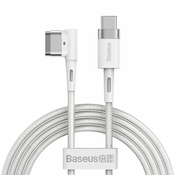 BASEUS Zinc magnetni kabel L-shape MacBook Power/USB-C 60W 2m, belo