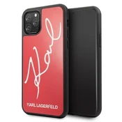 Karl Lagerfeld Etui Karl Lagerfeld Signature Glitter za iPhone 11 Pro - rdeče