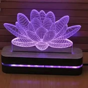 3D dekorativna lampa B006 plava BLACK CUT